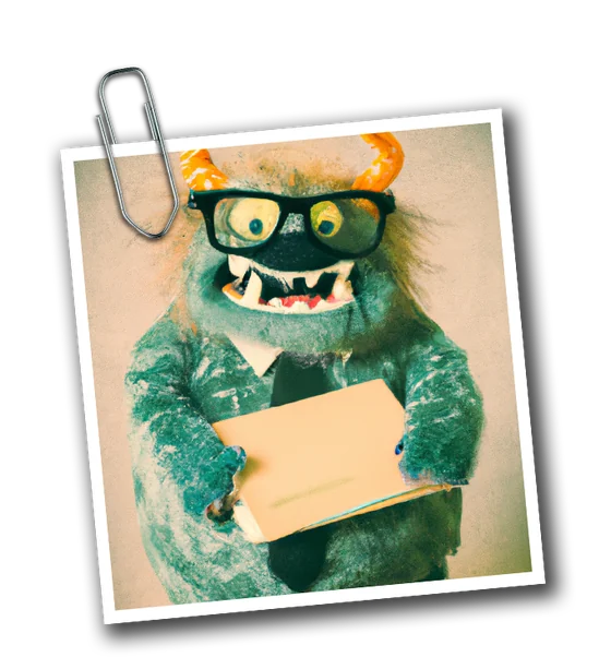 Photo : Ungeheuer Schlau avec lunettes et cravate, tenant un classeur